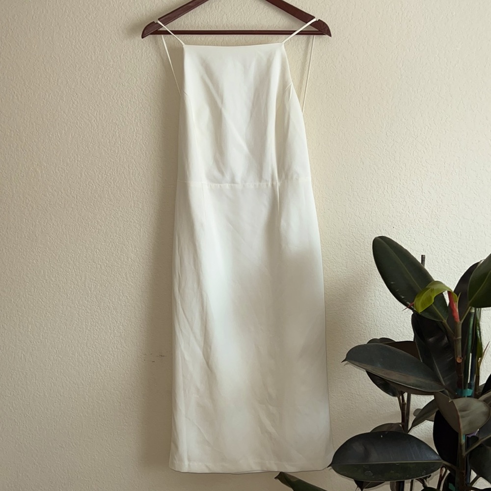 Open Back White Dress